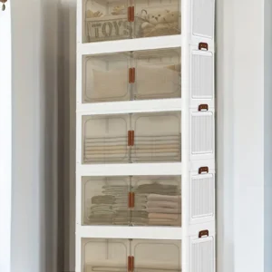 1-5 Layer Folding Storage Cabinet with Magnetic Doors