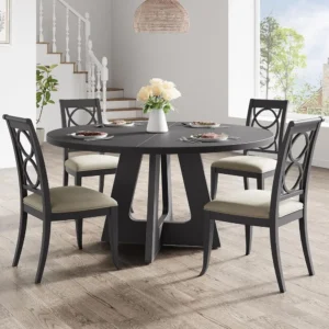 47in Round Large Dining Table Set or 4 to 6