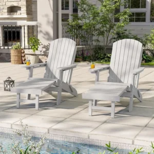 3-Position Adjustable Folding Adirondack Chair Set