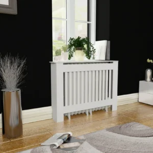 White Heater Cover Cabinet Shelf