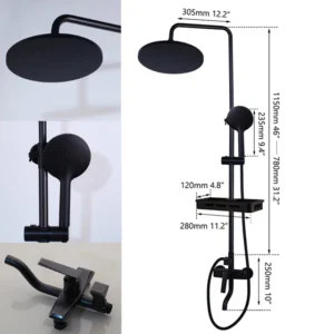 Matte Black Rainfall Shower Faucet